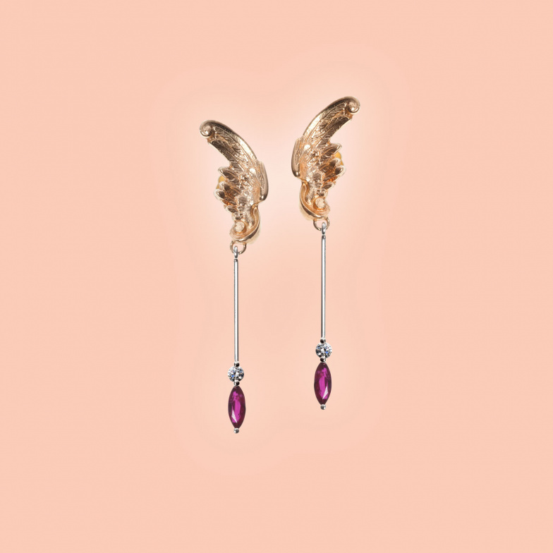 EngelsFlügel Ohrhänger Rubin