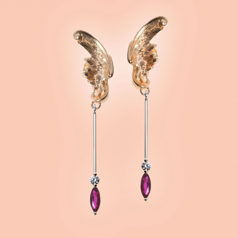 EngelsFlügel Ohrhänger Rubin